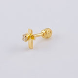 Hoop Earrings Cross 1.65 g / 3/4 in Yellow Gold 18K