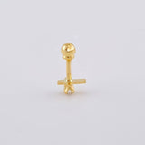 Hoop Earrings Cross 1.65 g / 3/4 in Yellow Gold 18K