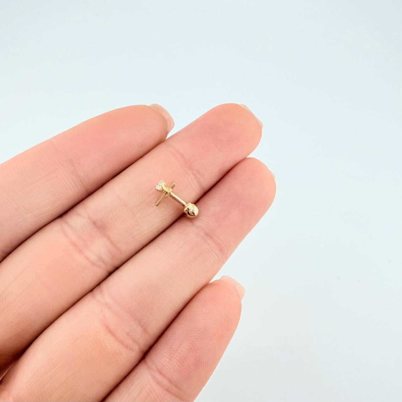 Hoop Earrings Cross 1.65 g / 3/4 in Yellow Gold 18K