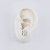 Topos Trebol Diamantado 2.95 g / in / 8.5 mm Oro Blanco 18K