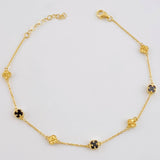 Pulso Modulable Aro Seguido Trebol 3.15 g / 8 1/2 in - 7 1/4 in / 0.8 mm Oro Amarillo 18K