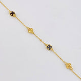 Pulso Modulable Aro Seguido Trebol 3.15 g / 8 1/2 in - 7 1/4 in / 0.8 mm Oro Amarillo 18K