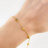 Pulso Modulable Aro Seguido Trebol 3.15 g / 8 1/2 in - 7 1/4 in / 0.8 mm Oro Amarillo 18K