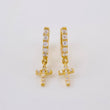 Hoop Earrings Dense Cross 1.75 g / 3/4 in Yellow Gold 18K