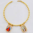 Tobillera Militar Escapulario Diamantado 21.25 g / 10 1/2 in / 5 mm Oro Amarillo 18K