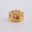 Saint Michael Archangel Ring 8 g / T9 Three Golds 18K