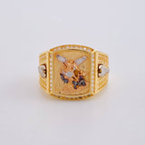 Saint Michael Archangel Ring 8 g / T9 Three Golds 18K