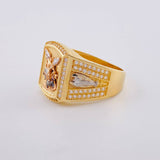 Saint Michael Archangel Ring 8 g / T9 Three Golds 18K
