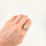 Saint Michael Archangel Ring 8 g / T9 Three Golds 18K