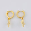 Hoop Earrings Dense Cross 2.45 g / 3/4 in 18K Yellow Gold