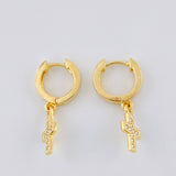 Hoop Earrings Dense Cross 2.45 g / 3/4 in 18K Yellow Gold