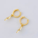 Hoop Earrings Dense Cross 2.45 g / 3/4 in 18K Yellow Gold