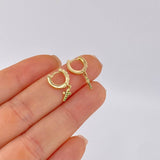 Hoop Earrings Dense Cross 2.45 g / 3/4 in 18K Yellow Gold