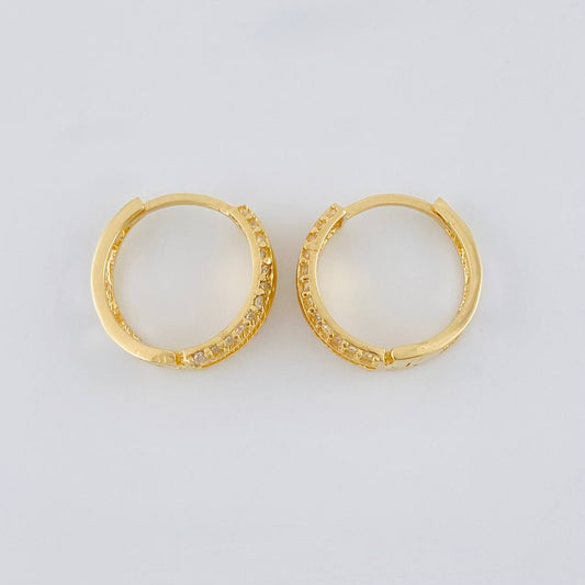 Hoop Earrings Punteado Channel 2.7 g / 1/2 in 18K Yellow Gold