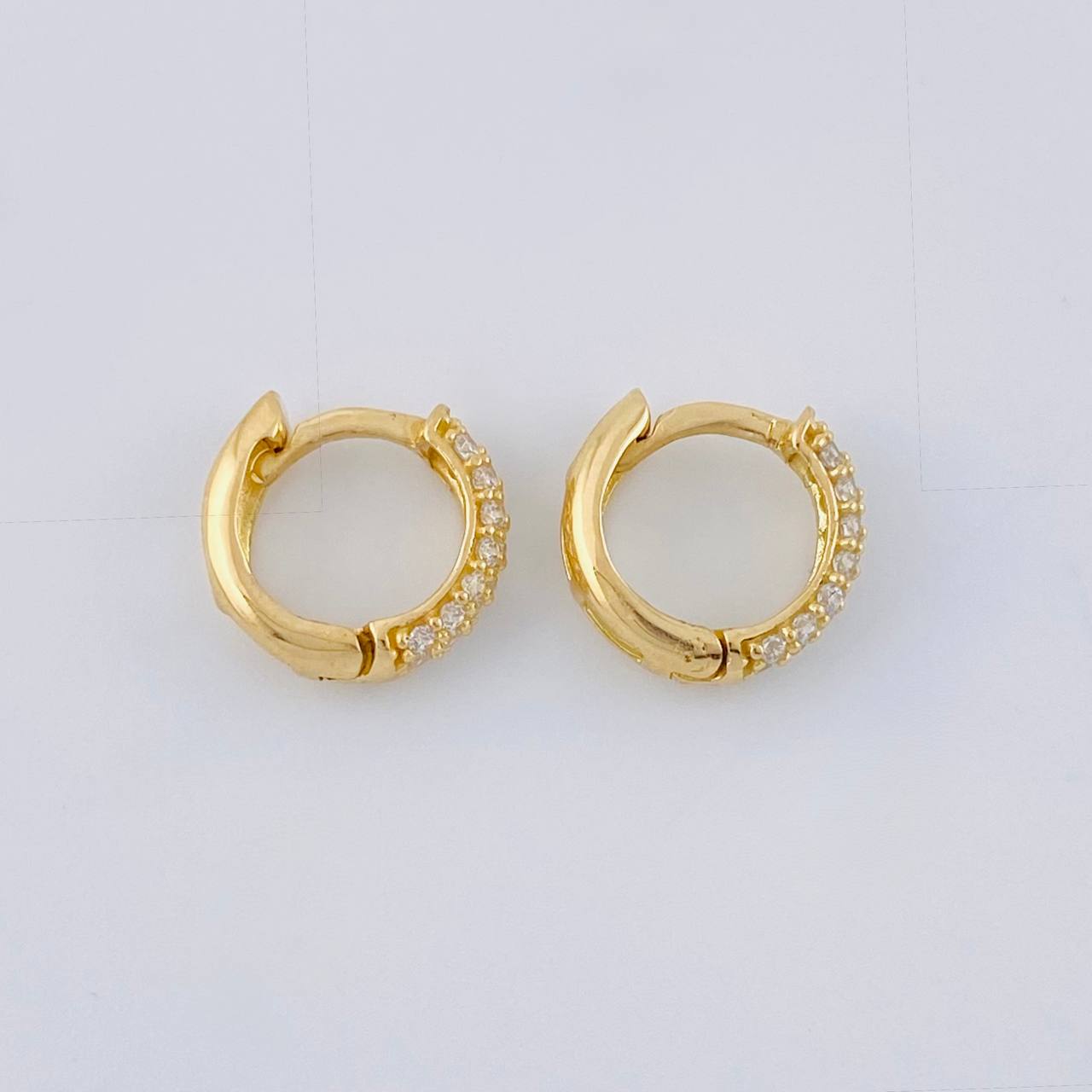 Candongas Radio Tupido 1.25 g / 1/4 in Oro Amarillo 18K