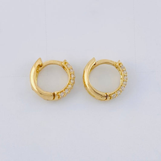 Hoop Earrings Radio Tupido 1.25 g / 1/4 in 18K Yellow Gold