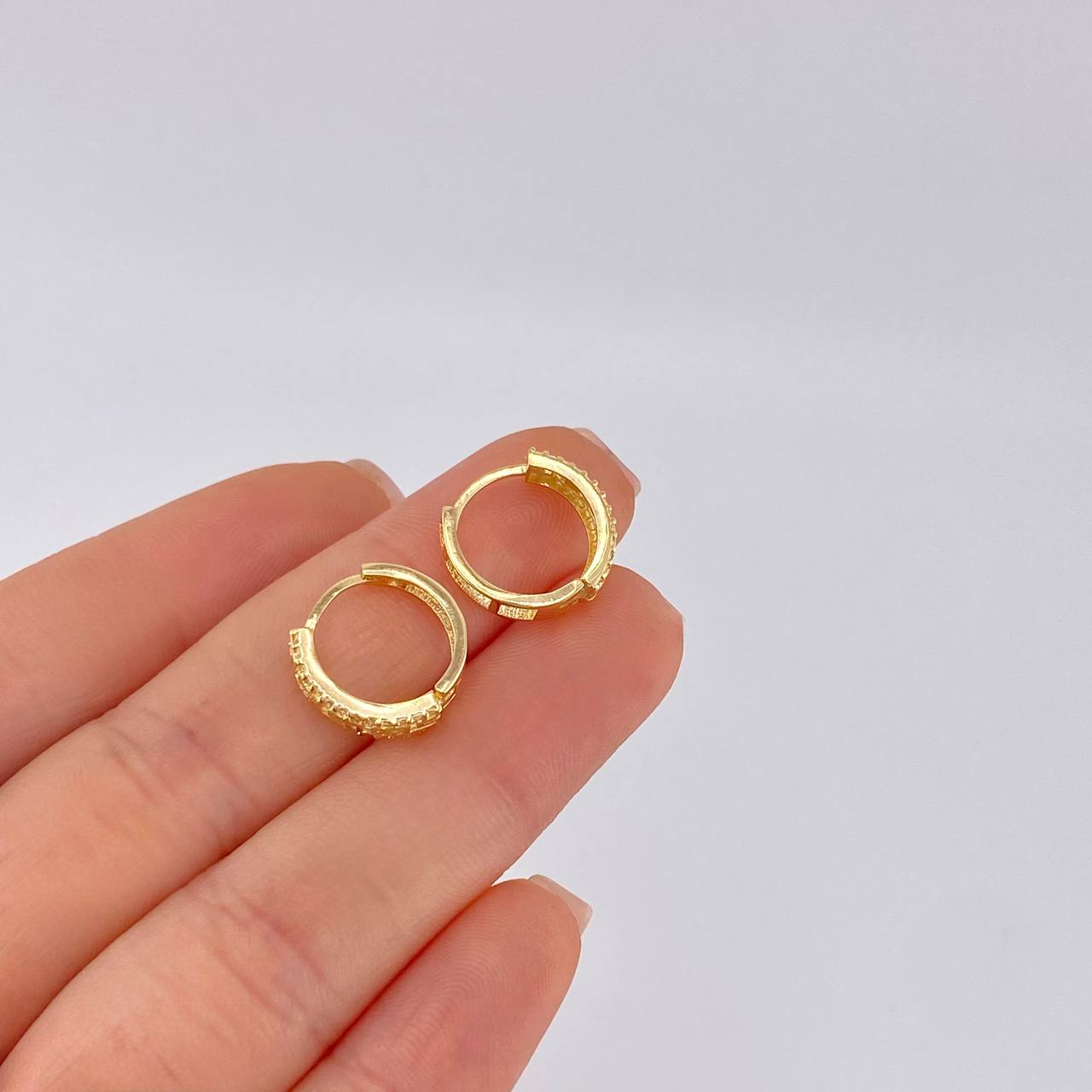 Hoop Earrings Trival Channel 2.55 g / 1/2 in 18K Yellow Gold