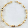 Bracelet Rhombuses 3x1 Black Rubber 3.95gr / 20cm / 18K Yellow Gold