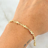 Pulso Trebol Cruzado 3.95gr / 20.5cm / Oro Amarillo 18K