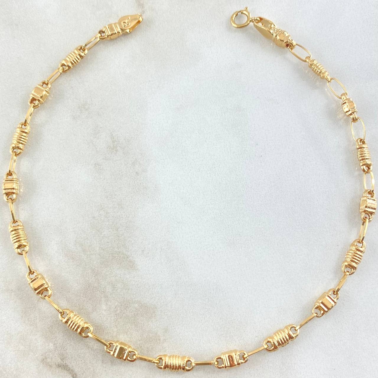Rustic Cubic Anklet 4.2gr / 25cm / 18K Yellow Gold