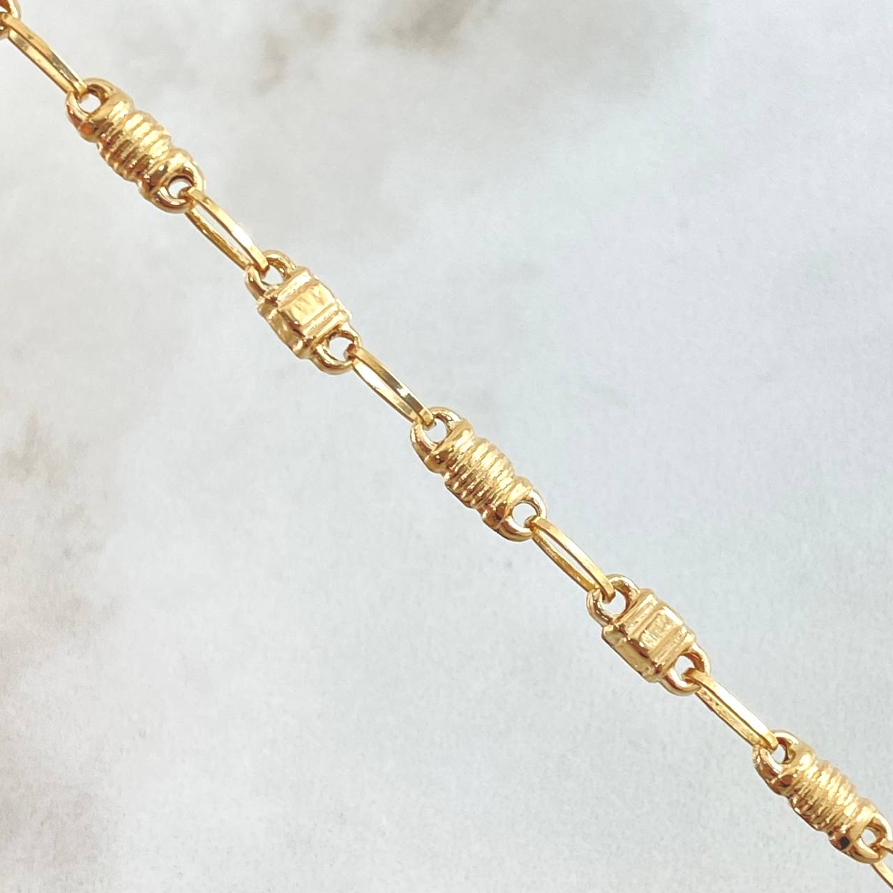 Rustic Cubic Anklet 4.2gr / 25cm / 18K Yellow Gold