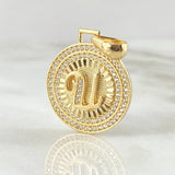Dije Medalla Letra U 4.85 g / 1 1/4 in Oro Amarillo 18K