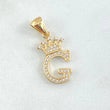 Dije Corona Letra G 1.7gr / 1 in / Oro Amarillo 18K
