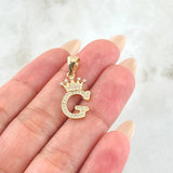 Dije Corona Letra G 1.7gr / 1 in / Oro Amarillo 18K