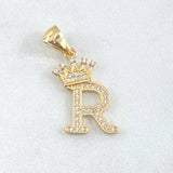 Pendant Crown Letter R 1.9gr / 3cm / 18K Yellow Gold ©