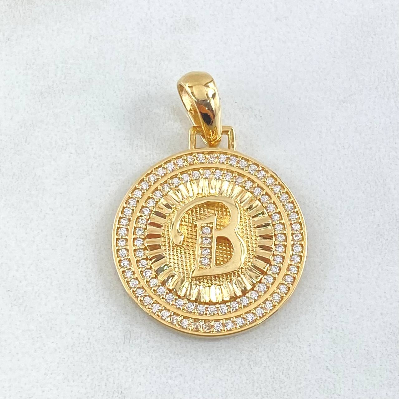Pendant Medal Letter B 4.35gr / 1 1/4 in / Yellow Gold 18K *