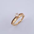Anillo Solitario Churumbela Corazones 2.25gr / T6 / Circones Negros Blanco Oro Amarillo 18K $