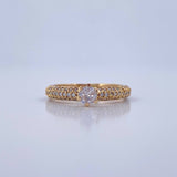Anillo Solitario Churumbela 2.65gr / T5 3/4 / Circones Blancos Oro Amarillo 18K $