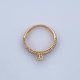 Anillo Solitario Churumbela 2.55gr / T6 1/2 / Circones Blancos Oro Amarillo 18K $