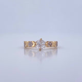 Anillo Solitario X 2.45gr / T5 3/4 / Circones Blancos Dos Oros Amarillo Blanco 18K $