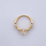 Anillo Solitario X 2.45gr / T5 3/4 / Circones Blancos Dos Oros Amarillo Blanco 18K $