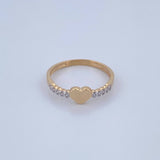 Anillo Corazon 1.55gr / T6 1/2 / Circones Blancos Dos Oros Amarillo Blanco  18K $
