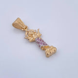 Dije Divino Niño 1.8gr / 3cm / Circones Rosados Blancos Dos Oros Amarillo Blanco 18K $
