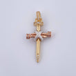 Pendant Cruz Clavo Penitence 3.95gr / 3.5cm / White Zircons Three Golds 18K $