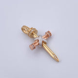 Pendant Cruz Clavo Penitence 3.95gr / 3.5cm / White Zircons Three Golds 18K $