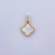 Dije Trebol 1.1gr / 2cm / Nacar Blanco Oro Amarillo 18K &