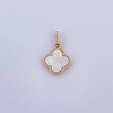 Pendant Clover 1.25gr / 2cm / White Mother of Pearl Yellow Gold 18K $