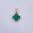 Dije Trebol 1.15gr / 2cm / Malaquita Verde Oro Amarillo 18K $