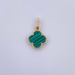 Pendant Clover 1.15gr / 0.8in / Malachite 18K Gold &