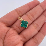 Pendant Clover 1.15gr / 0.8in / Malachite 18K Gold &