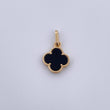 Dije Trebol 1.2gr / 2cm / Onix Negra Oro Amarillo 18K &