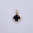 Dije Trebol 1.25gr / 2cm / Onix Negra Oro Amarillo 18K $