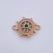 Herraje Timon 3.75gr / 2.4cm / Circones Verde Blancos Tres Oros 18K $