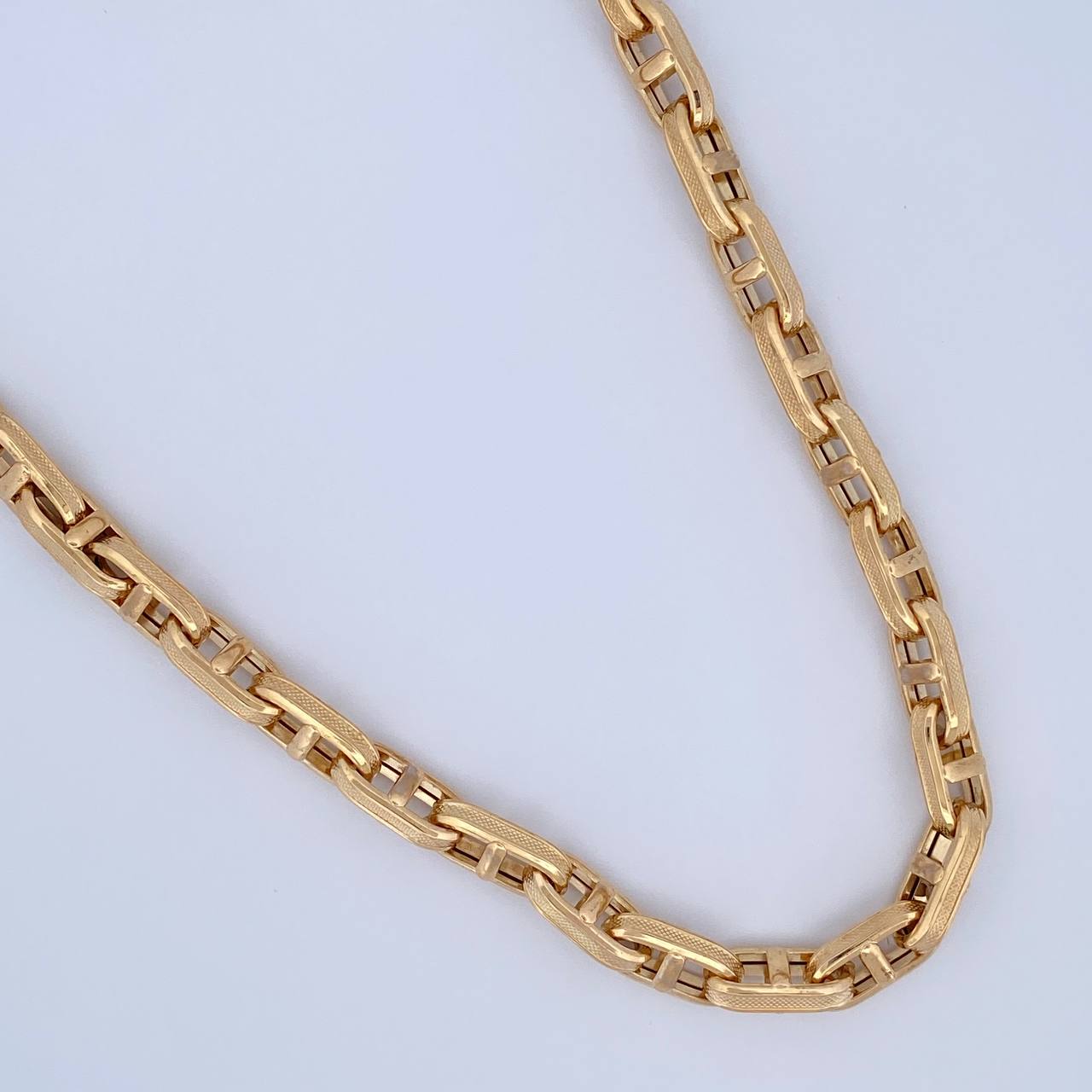 Flat Mariner Chain Rustic 31.6gr / 62cm / 6.5mm Yellow Gold 18K $