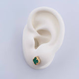 Stud Earrings 2gr / Green Malachite 18K Gold &