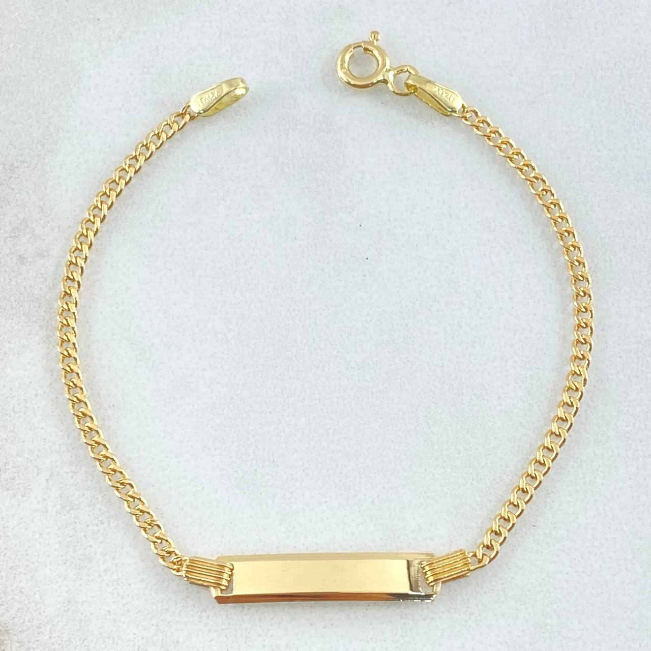 Bracelet Cuban Baby Rectangular Plate 1.5gr / 14cm / 1.9mm Yellow Gold +1 18K *